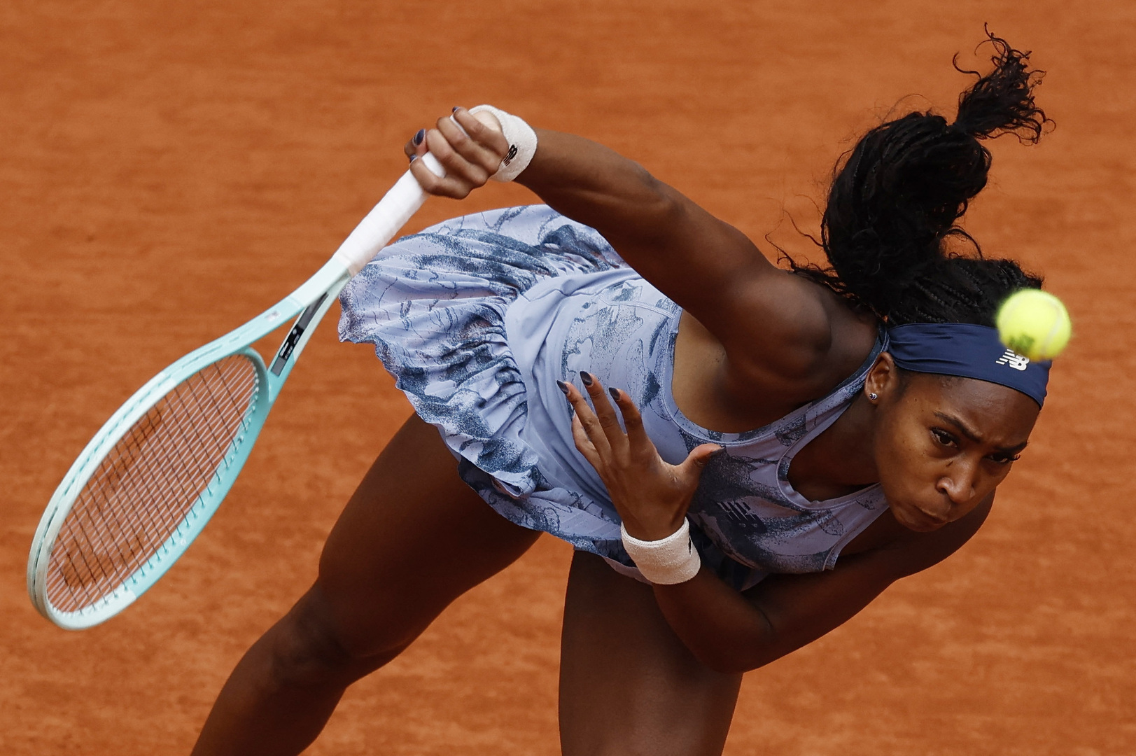 Coco Gauff in action during the French Open final.