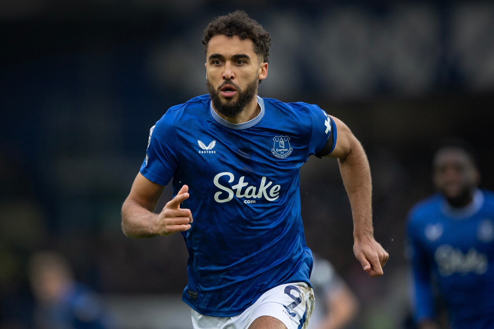 Dominic Calvert-Lewin of Everton FC running during a Premier League match.
