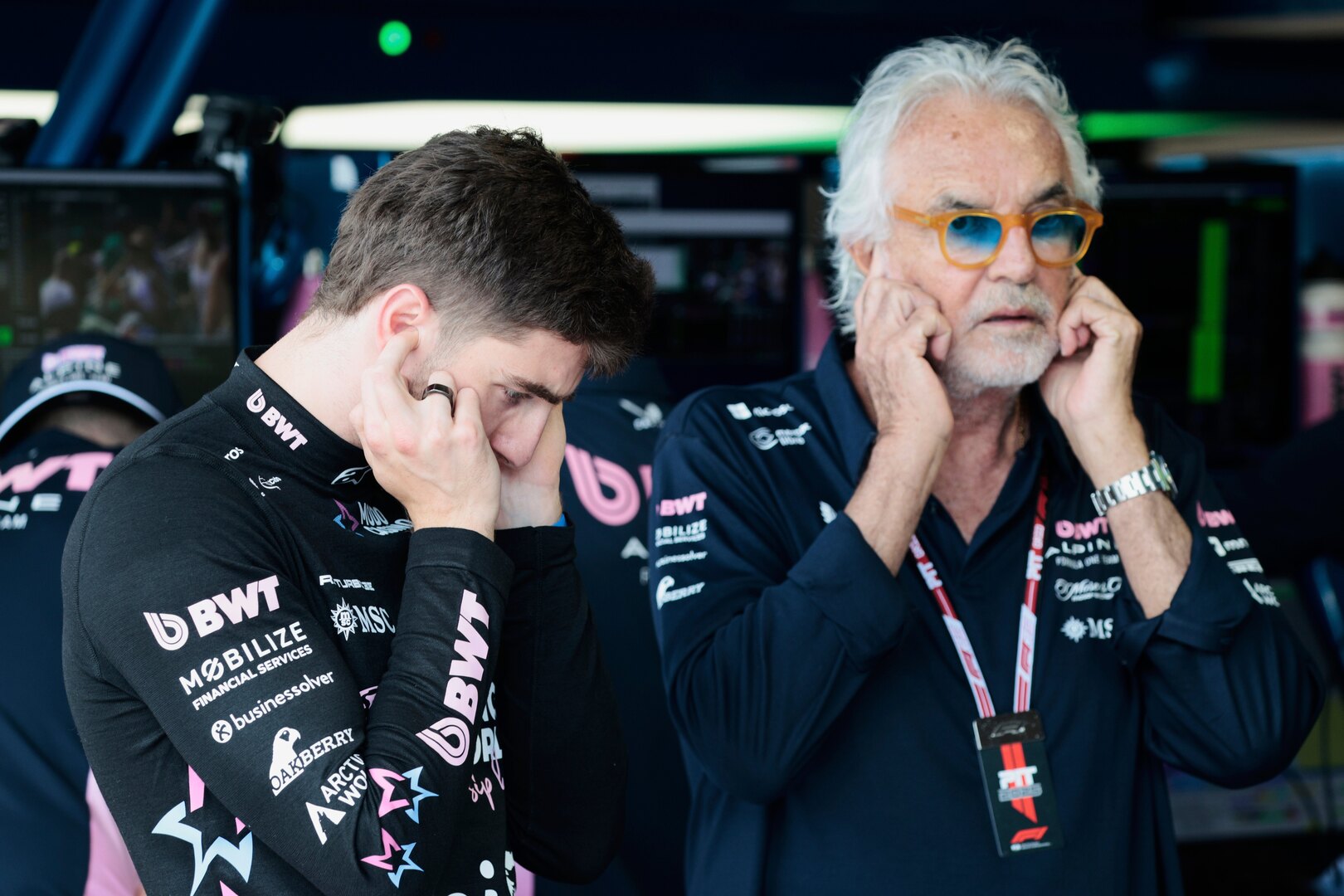 Jack Doohan and Flavio Briatore at the Formula One Miami Grand Prix.